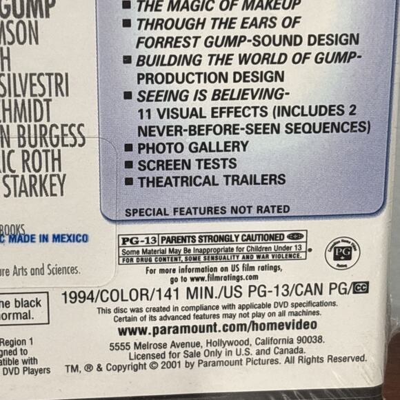 FORREST GUMP (DVD 2001 2-Disc Set, Collectors Edition) STARS TOM HANKS Brand New - Picture 3 of 7